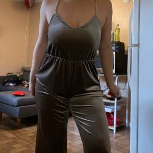 Suede Capri romper